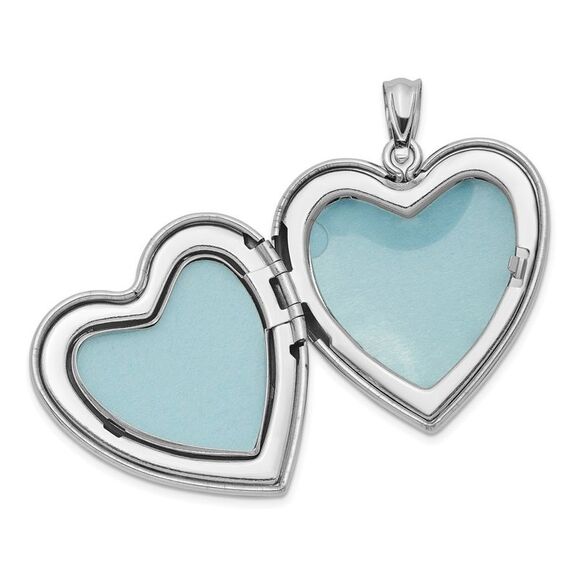 Sterling Silver 24mm Scrolled Heart Family Locket - Picture 2 of 6